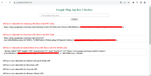 Google maps api key checker